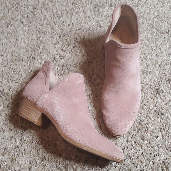 Lucky Brand Shoes - Lucky Brand Bashina Perforated Bootie In Blush